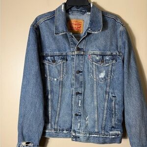 Levi’s Distressed Trucker Denim Jacket Men’s Medium Grunge Streetwear
